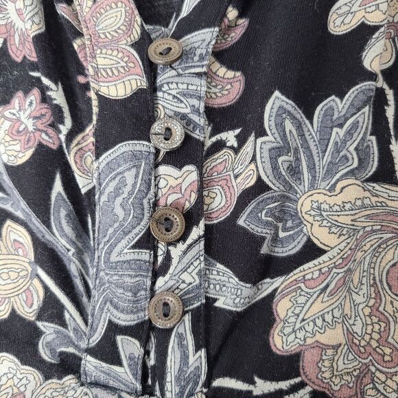 Lucky Brand Top Womens Plus 2X Floral Blouse/Top Pull Over/ V-neck Lightweight - Picture 6 of 9